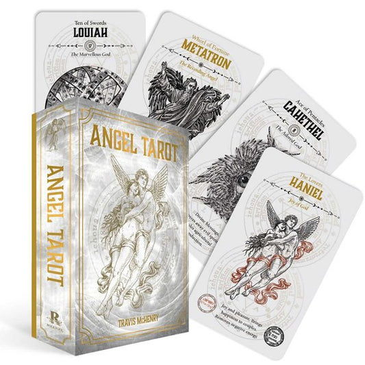 Angel Tarot by Travis McHenry – A 78-card deck featuring the 72 angels of the Shem HaMephorash, complete with sigils, summoning seals, and divine names for spiritual guidance and invocation.
