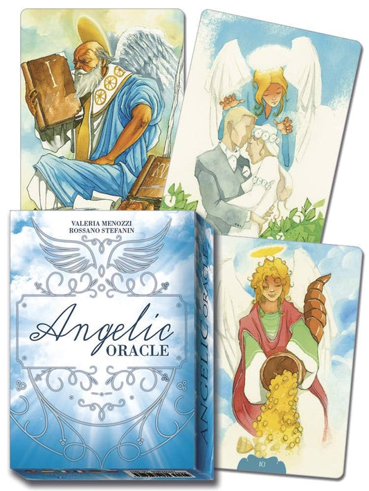 Angelic Oracle by Valeria Menozzi & Rossano Stefanin – a luminous deck offering angelic guidance, healing messages, and spiritual comfort.
