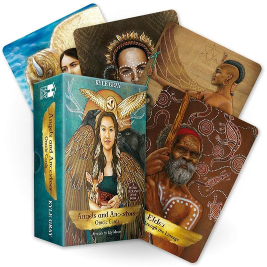 Angels and Ancestors Oracle Cards by Kyle Gray – a 44‑card deck connecting heavenly guidance with ancestral wisdom and protection.

