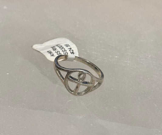 Ankh Sterling Silver Ring size 6 – elegant silver jewelry featuring the ankh symbol representing life, protection, and spiritual energy.
