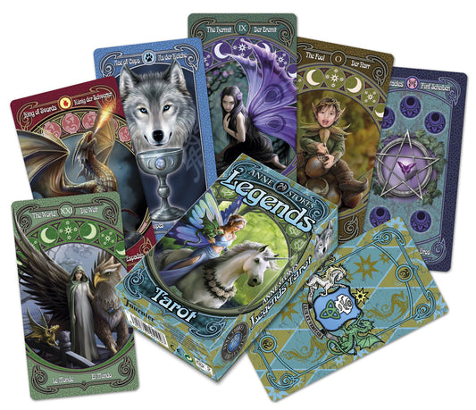 Anne Stokes Legends Tarot Deck – a 78-card gothic fantasy tarot deck filled with dragons, unicorns, and other legendary creatures in stunning artwork.

