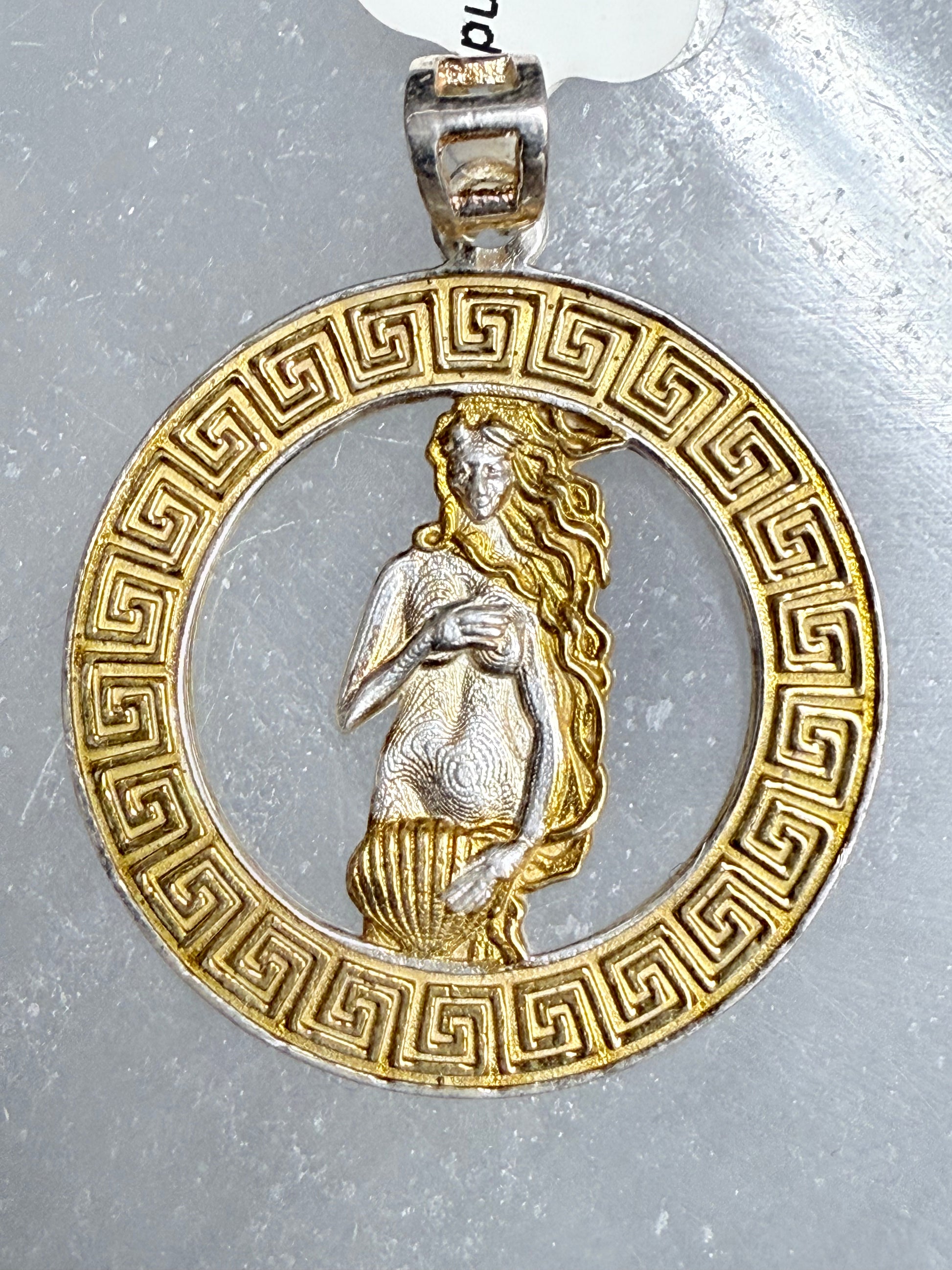 Aphrodite Greek Goddess Gold Plated Over Sterling Silver Amulet Pendant – elegant pendant featuring Aphrodite symbolizing love, beauty, and divine feminine energy.
