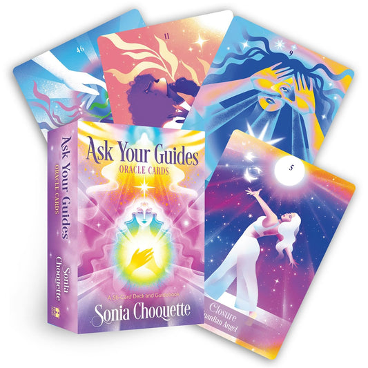 Ask Your Guides Oracle Cards by Sonia Choquette – a 44-card deck delivering direct messages from your spirit guides and intuition.
