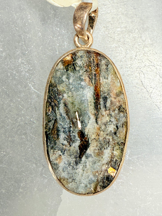 Astrophyllite Oval Sterling Silver Pendant – rare crystal jewelry for spiritual insight, transformation, and inner truth.