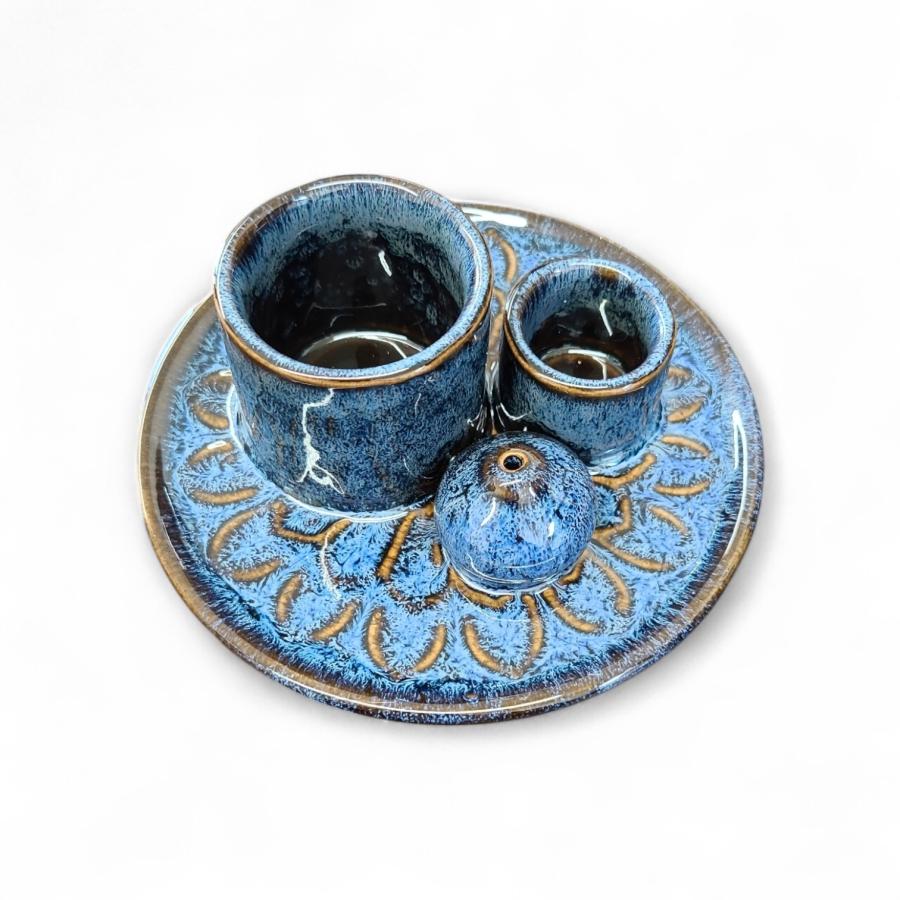 Ocean Ceramic Burner Design Style #20K – 5" Ceramic Burner for Smudge Sticks, Palo Santo & Incense