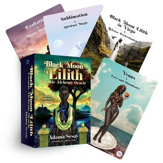 Black Moon Lilith Cosmic Alchemy Oracle by Adama Sesay – a powerful deck exploring Lilith’s shadow, empowerment, and transformational depth.
