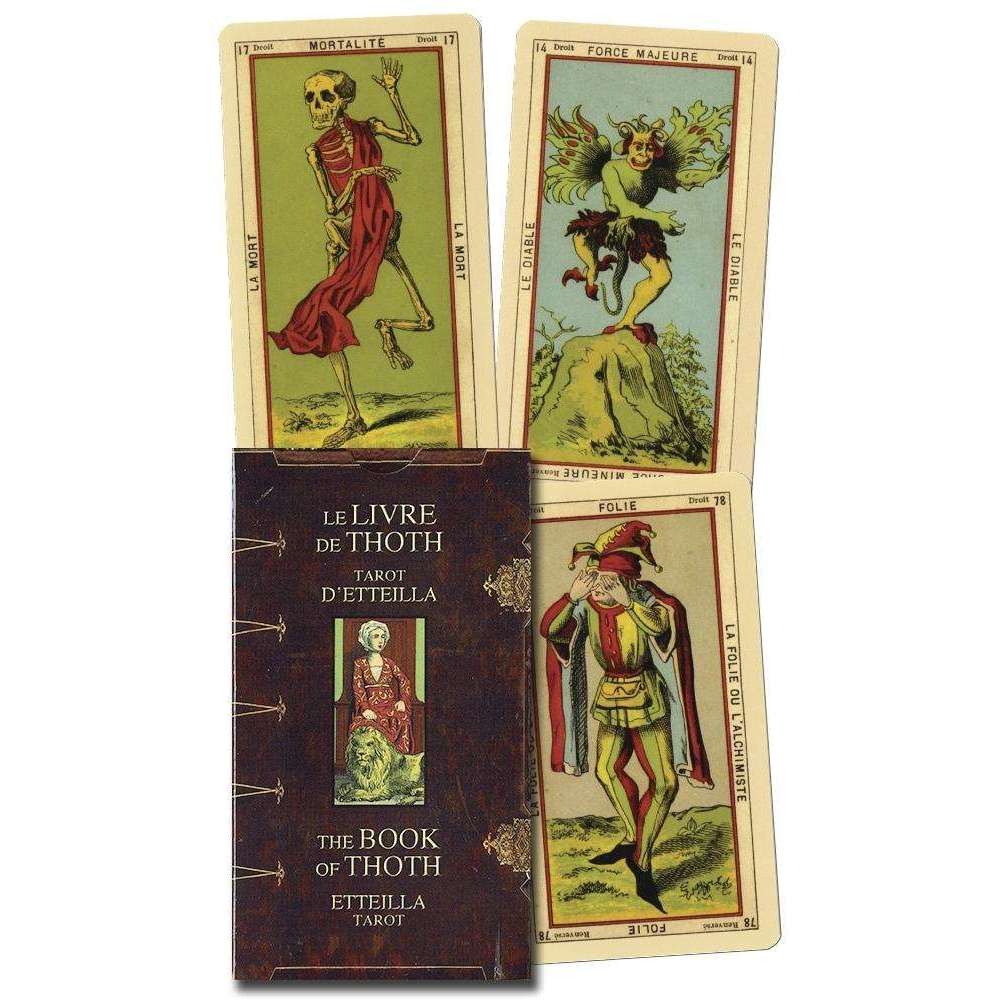 Book of Thoth: Etteilla Tarot – A historic 78-card tarot deck based on the original Etteilla design, one of the earliest tarot systems for divination. Rich in esoteric symbolism and published by Lo Scarabeo.
