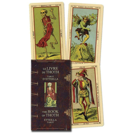 Book of Thoth: Etteilla Tarot – A historic 78-card tarot deck based on the original Etteilla design, one of the earliest tarot systems for divination. Rich in esoteric symbolism and published by Lo Scarabeo.
