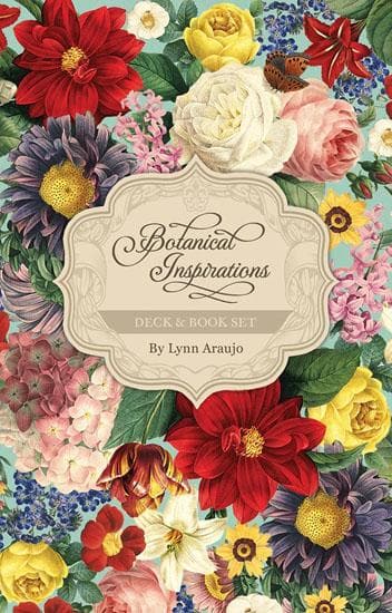 Botanical Inspirations Deck & Book Set by Lynn Araujo – 44 floral-themed cards with Redouté art and 100‑page illustrated guidebook of affirmations.

