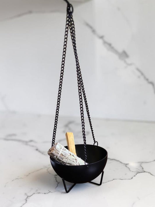 Hanging & Tabletop Metal Charcoal Burner 12"L – Decorative Incense Burner for Resin, Sage & Bakhoor