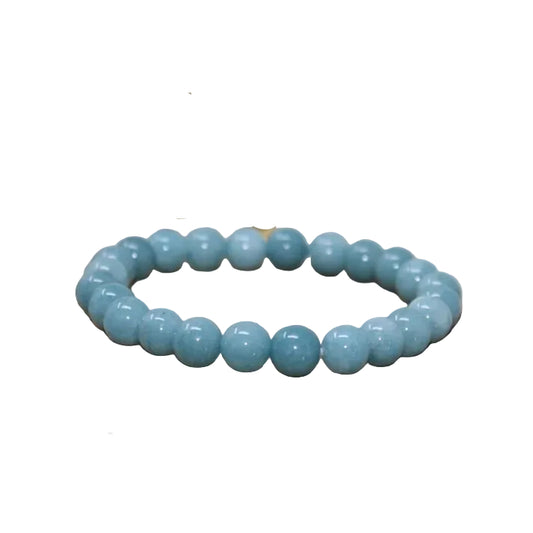 Aquamarine Heated 8MM Beaded Bracelets