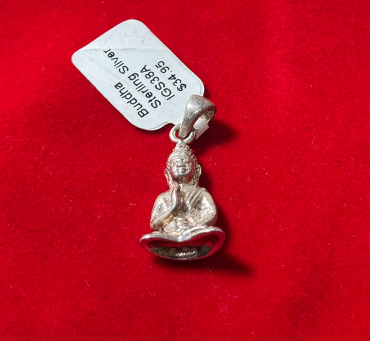 Buddha Sterling Silver Pendant – serene Buddha design crafted in sterling silver, perfect for spiritual and peaceful jewelry.
