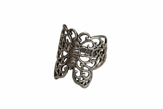 Butterfly Sterling Silver Ring size 7 – delicate silver jewelry featuring butterfly design symbolizing transformation and beauty.
