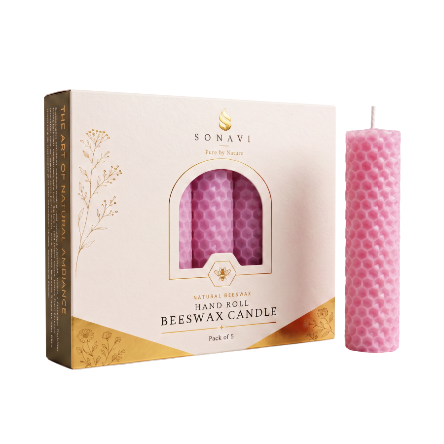 SONAVI Beeswax 4" Candles – Pink