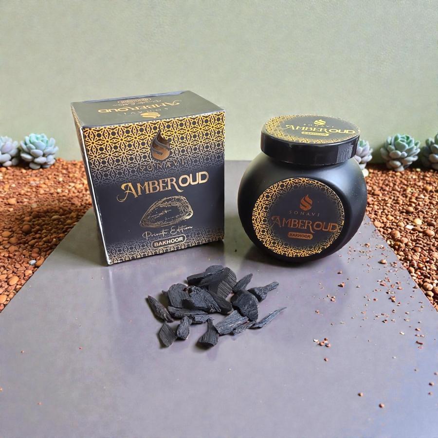 Amber Oud Bakhoor Incense Chips SONAVI – Private Edition - 40g Jar