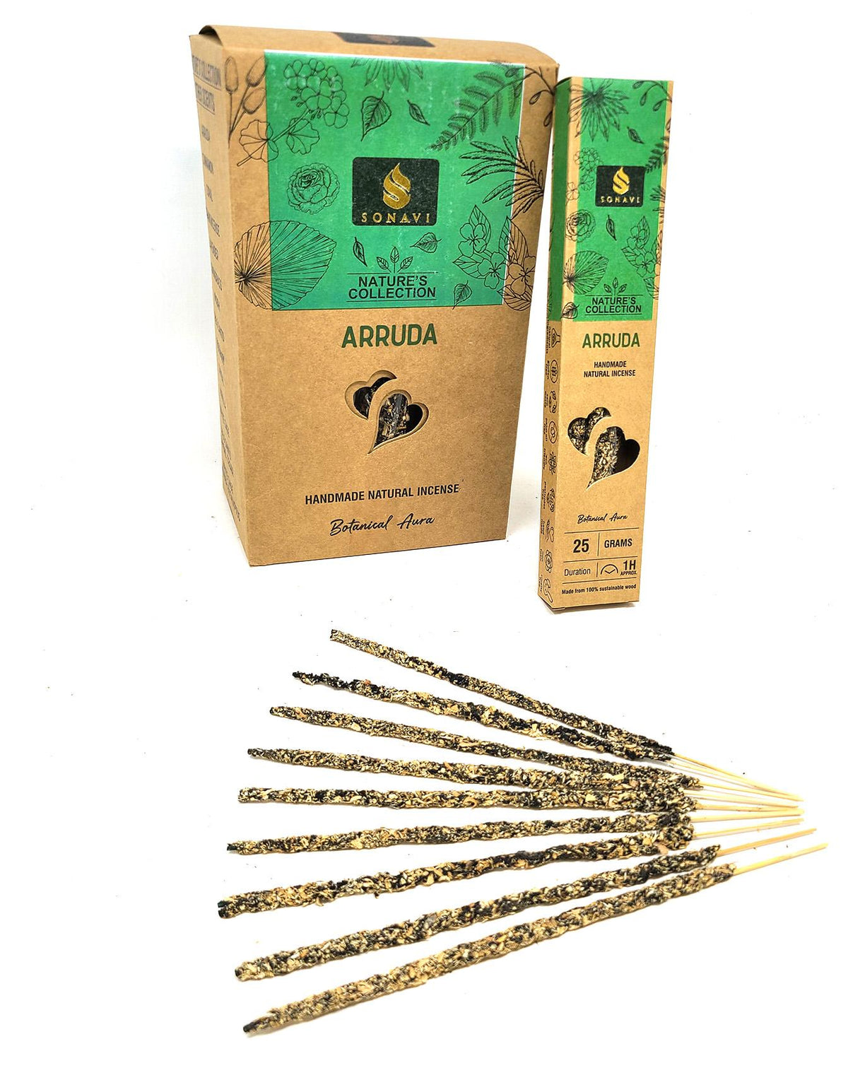 Arruda Incense Sticks 25 grams - SONAVI - Nature's Collection: All Natural