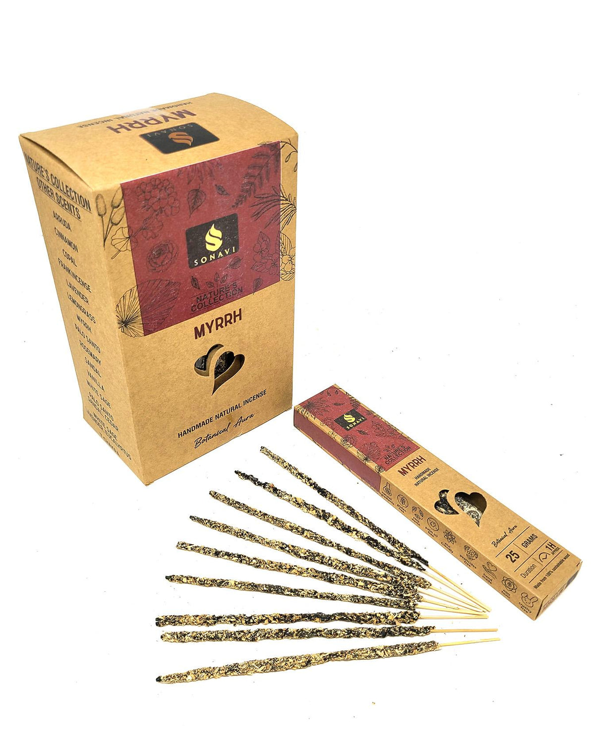 Myrrh Incense Sticks 25 grams SONAVI - Nature's Collection: All Natural
