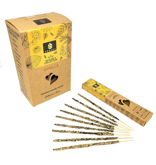 Vanilla Incense Sticks 25 grams - SONAVI - Nature's Collection: All Natural