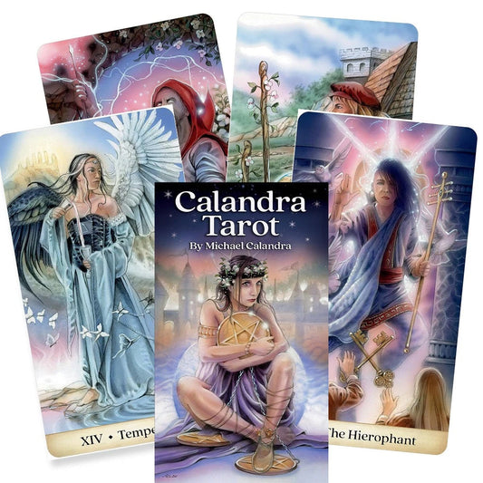 Calandra Tarot by Michael Calandra – luminous fantasy‑inspired 80‑card tarot deck with 120‑page guidebook by Trish Sullivan.
