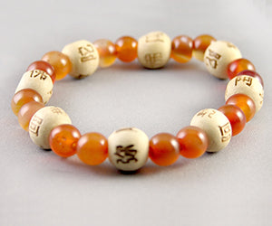 Carnelian Empowerment Wisdom 8MM With White Karma Beads Bracelets - Lucky Karma Beads