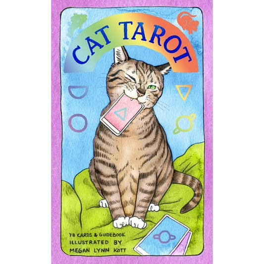 Cat Tarot by Megan Lynn Kott – a playful tarot deck featuring whimsical feline interpretations of classic tarot imagery.
