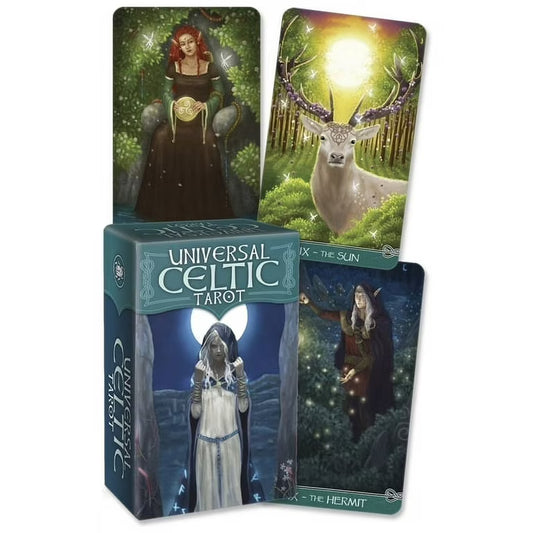 Celtic Tarot by Kristoffer Hughes & Chris Down – A 78-card deck and 336-page guidebook exploring Celtic mythology, featuring gods, goddesses, and magical allies.
