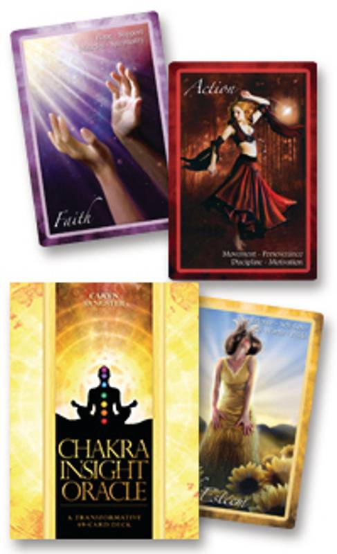 Chakra Insight Oracle by Caryn Sangster & Amy Edwards – a 49-card deck and 148-page guidebook designed to help you connect with and understand the subtleties of the energetic body through the age-old system of the chakras.
