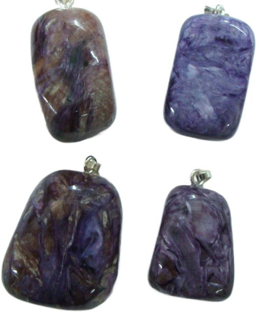 Charoite Tumbled Stone Pendant With Bail
