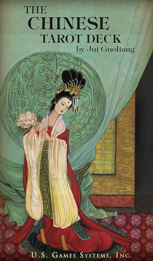 Chinese Tarot Deck by Jui Guoliang – A 78-card tarot deck blending traditional tarot structure with the rich symbolism and mythology of Chinese culture. Illustrated in classical brushwork style and published by U.S. Games Systems.

