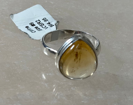 Citrine Sterling Silver Ring Size 9 – radiant citrine gemstone set in sterling silver, perfect for bright and elegant jewelry.
