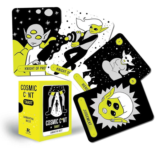 Cosmic C*nt Tarot by Sam Metrick – bold feminist tarot deck celebrating empowerment, raw energy, and cosmic truth.
