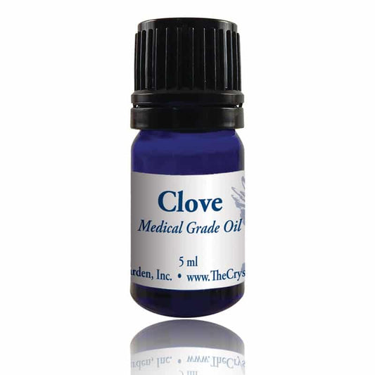 Crystal Garden Clove Medical Grade Oil – warming essential oil for immunity, vitality, and natural protection.
