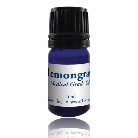 Crystal Garden Lemongrass Medical Grade Oil – refreshing essential oil for clarity, cleansing, and natural wellness.
