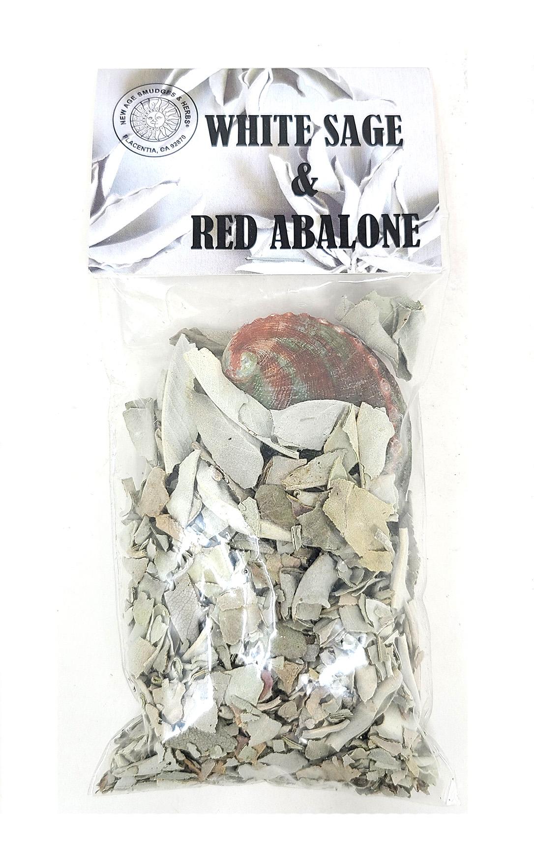White Sage Loose + Red Abalone Shell in 3x4" Ziploc