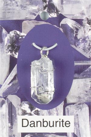 Danburite .925 Sterling Silver Wire Wrap Pendant