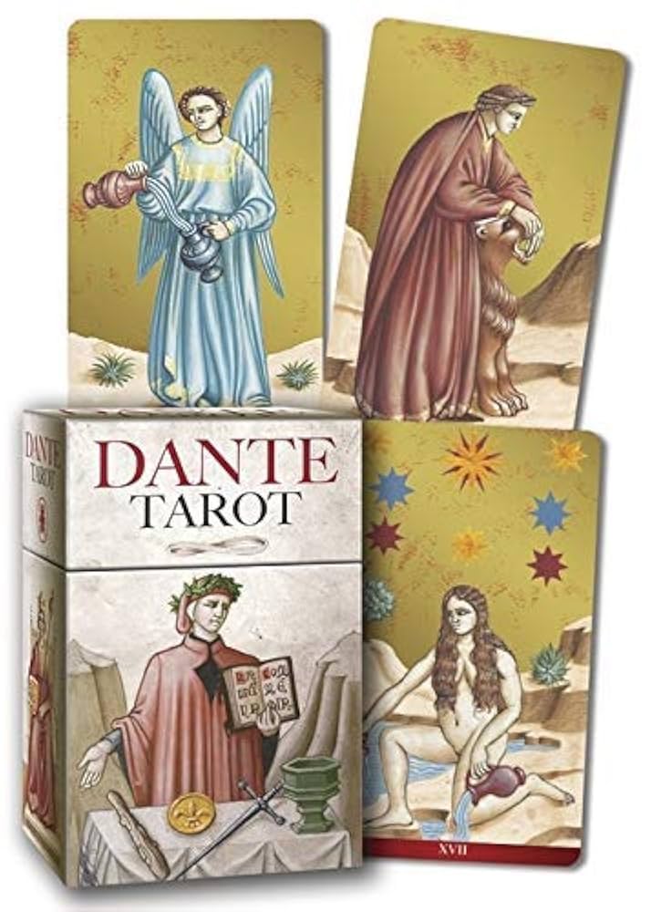 Dante Tarot by Lo Scarabeo – mythic tarot deck based on Dante’s Divine Comedy, with haunting artwork by Andrea Serio.
