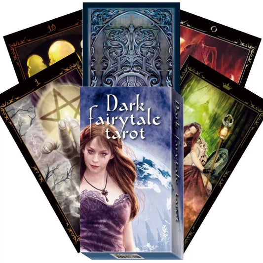 Dark Fairytale Tarot Deck by Raffaele De Angelis – a 78-card deck exploring the depths of love, pain, hope, fear, and desire, with richly rendered artwork inspired by gothic fairy tales.
