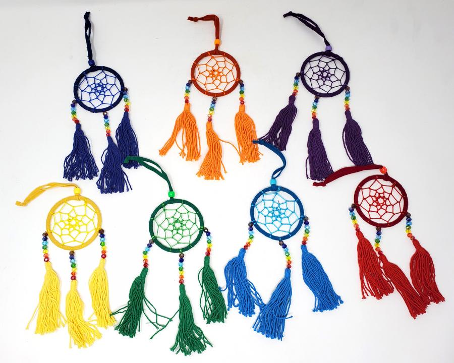 2.5" Chakra Color Dream Catcher 9" High