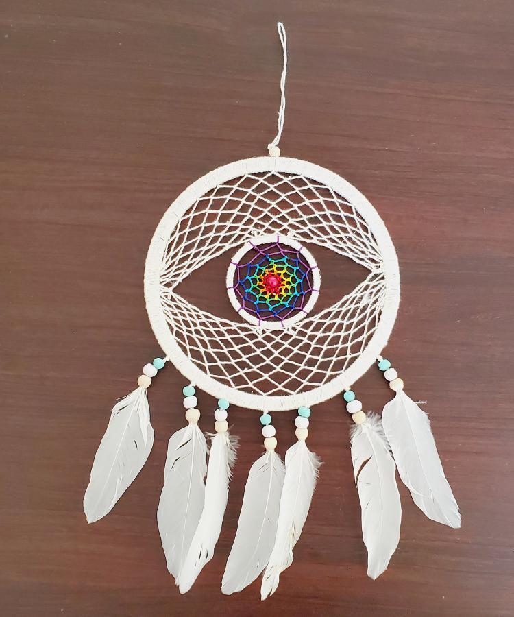 Evil Eye Cotton Web Dream Catcher 6"