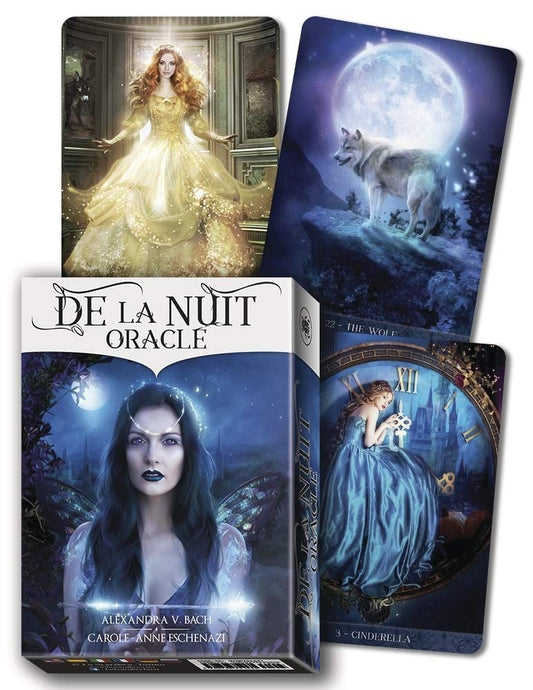 "De La Nuit Oracle by Carole-Anne Eschenazi & Alexandra V. Bach – a darkly elegant oracle deck exploring the mysteries of the night."

