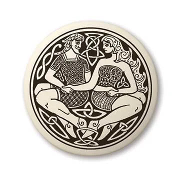 Handmade Porcelain Pendant Cord Necklace - Celtic Art - Choose Style