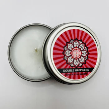 Double Happiness Good Karma Candle 4oz – intention candle for joy, love, harmony, and positive relationships.
