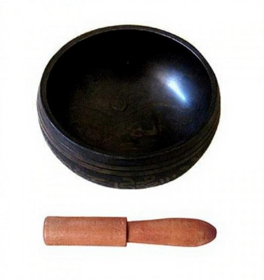 Antique Design Etched Tiny Brass Bronze Metal Singing Bowl 2.95"