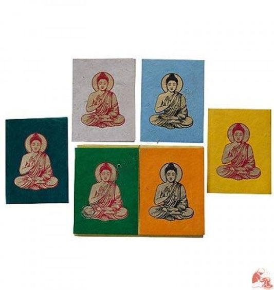 Buddha Print Lokta Paper Greeting Cards 4x6" Assorted Color at Namaste Bookshop near Union Square, NYC