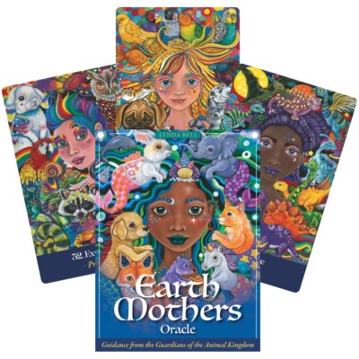 Earth Mothers Oracle by Lynda Bell – 45-card deck featuring vibrant illustrations of goddess protectors and their animal companions, accompanied by a 120-page guidebook, designed to inspire compassion and connection with the natural world.
