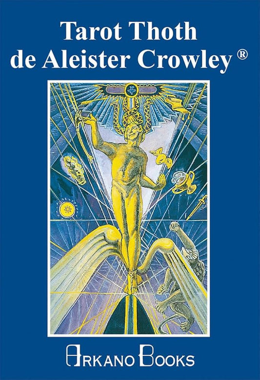 El Tarot Thoth de Aleister Crowley (Edición en Español) – mazo de 78 cartas con ilustraciones art déco, pintadas por Lady Frieda Harris bajo la guía de Aleister Crowley, con simbología esotérica y correspondencias cabalísticas y astrológicas, acompañado de folleto explicativo en español.
