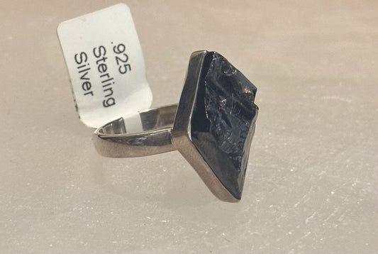 Elite Shungite Russia Sterling Silver Ring size 10 – powerful protective crystal jewelry from Russia known for grounding and energy shielding.
