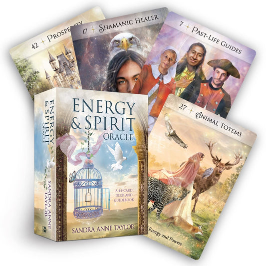 Energy & Spirit Oracle by Sandra Anne Taylor & Cheri Polk – 44-card deck for spiritual alignment, energy readings, and guidance.
