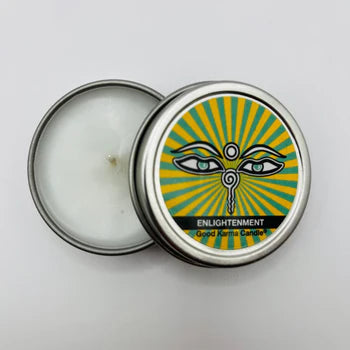 Enlightenment Good Karma Candle inspiring wisdom, clarity, and spiritual growth with radiant positive energy.
