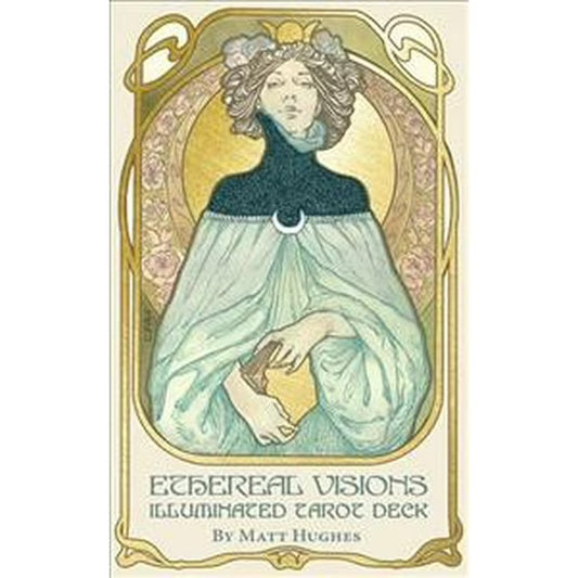 Ethereal Visions Illuminated Tarot Deck – a beautifully illustrated tarot deck merging mystical visions with vibrant, soulful art.
